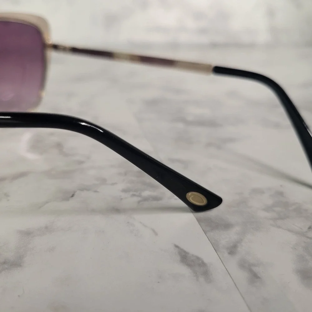 O by Oscar de la Renta Sunglasses Black Gold Cat Eye Purple Gradient